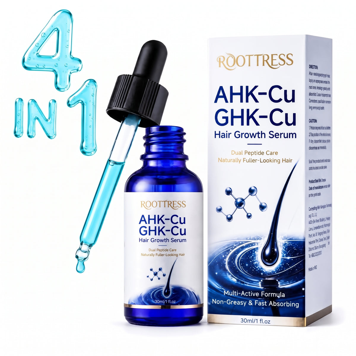 GHK-Cu AHK-Cu Hair Serum 20ml Biotin Saw Palmetto Supports Fuller Looking Hair Thinning Hair Care Peptide Serum